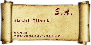Strahl Albert névjegykártya