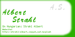 albert strahl business card